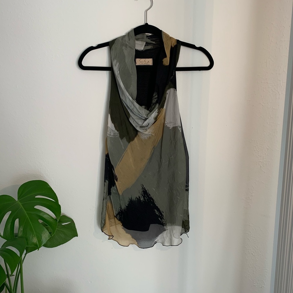 SOFIA scoop neck silk blouse